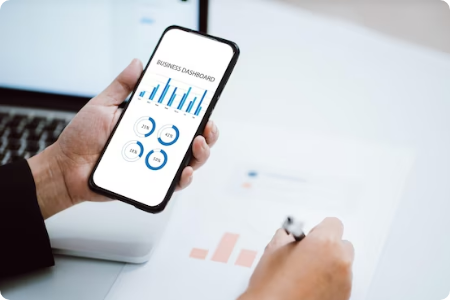 Business dashboard on phone